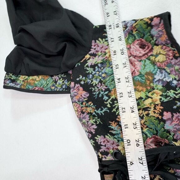 Cider Top Womens XL Jacquard Floral lace Up Corset louse Esmeralda Long Sleeve - Picture 5 of 9